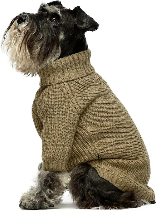 Thermal Knitted Dog Sweater Doggy Winter Coat Pet Clothes Doggie Turtleneck Jacket Puppy Outfits Cat Sweatsuit Sage Green Medium
